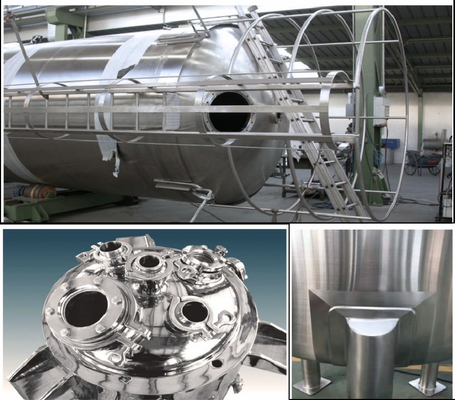 T304/T316 Stainless Steel Mixing Vessel , volume to be customized from 50L to 10,000L