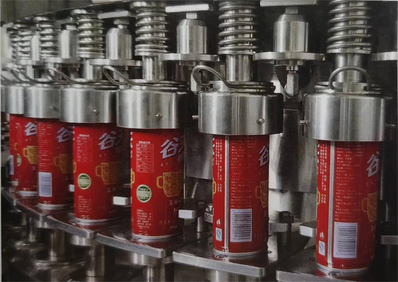 Stainless Steel Gravity Can Filling And Seaming Machine For Low Viscosity Non Carbonated Liquid
