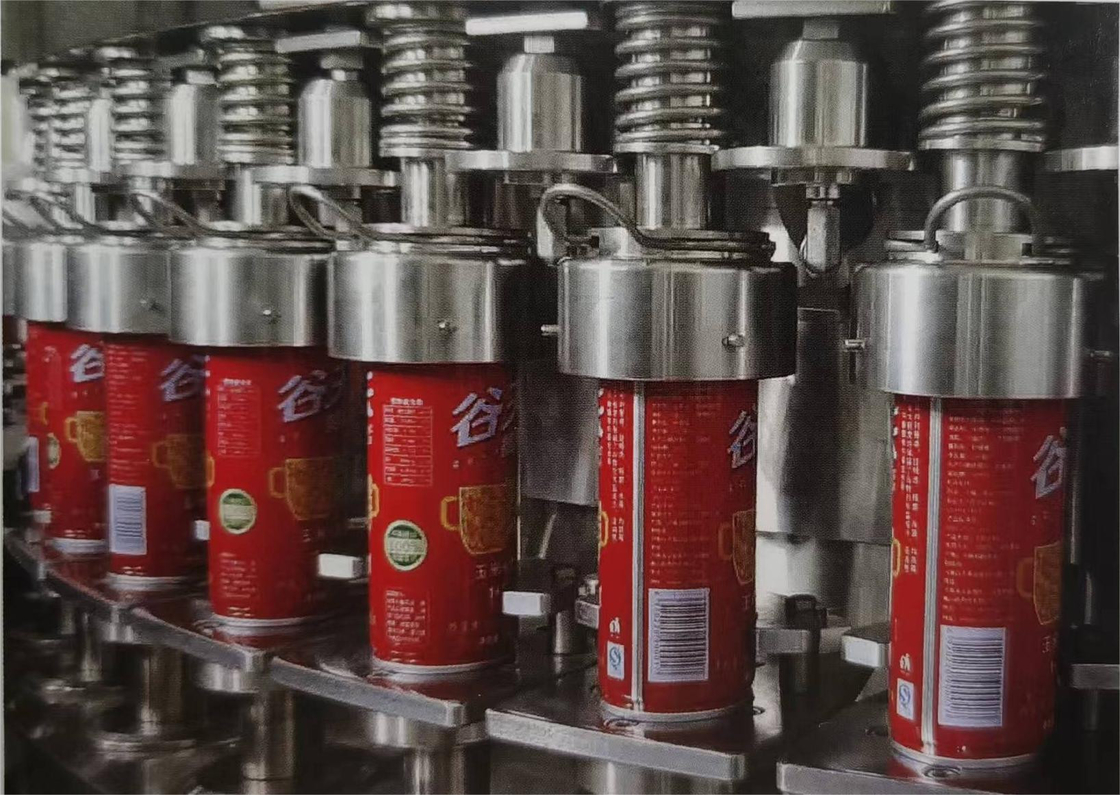 Stainless Steel Gravity Can Filling And Seaming Machine For Low Viscosity Non Carbonated Liquid